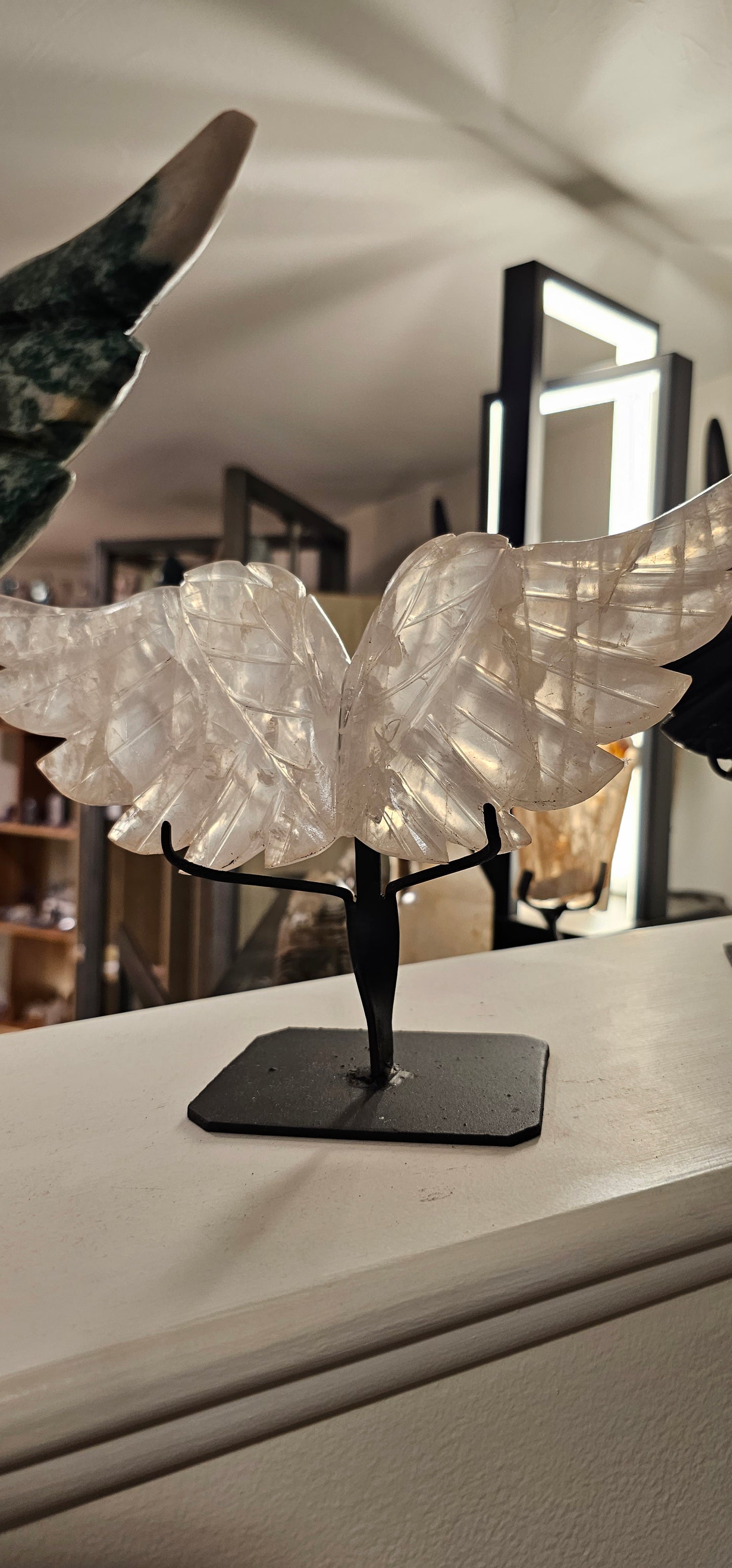Stone Angel Wings on Stand- Medium