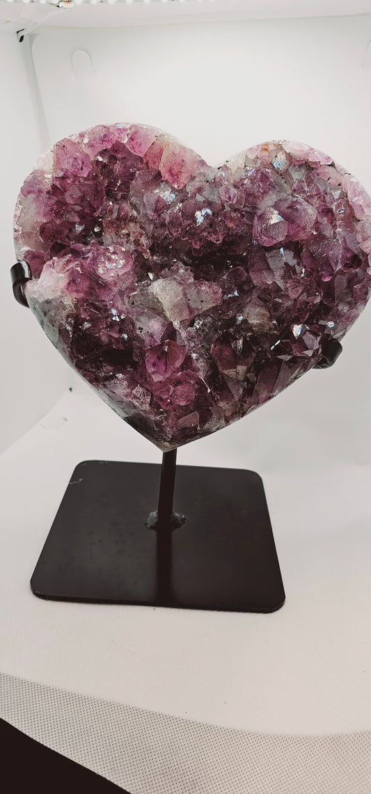 Amethyst Heart on Stand
