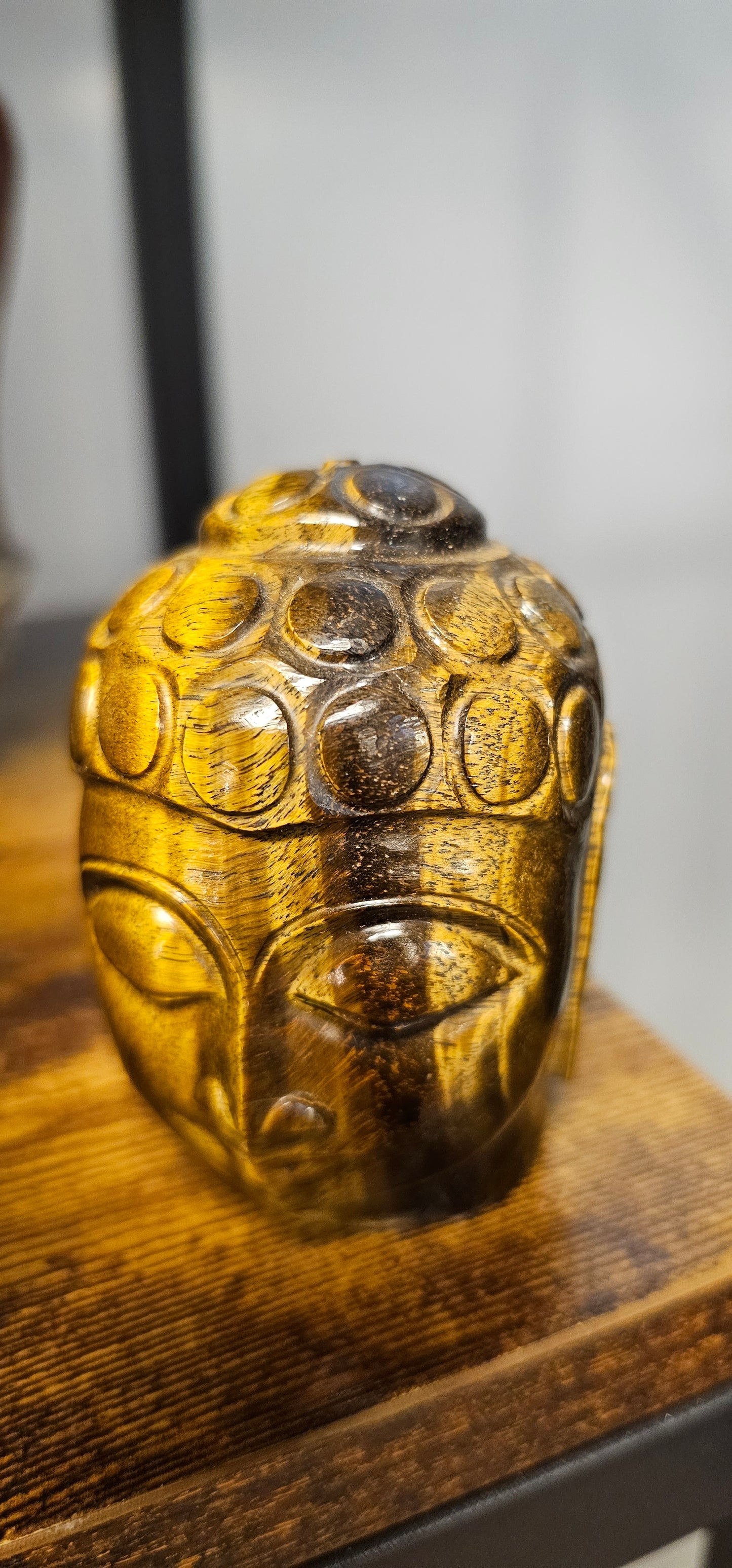 Tigers Eye Buddha Head