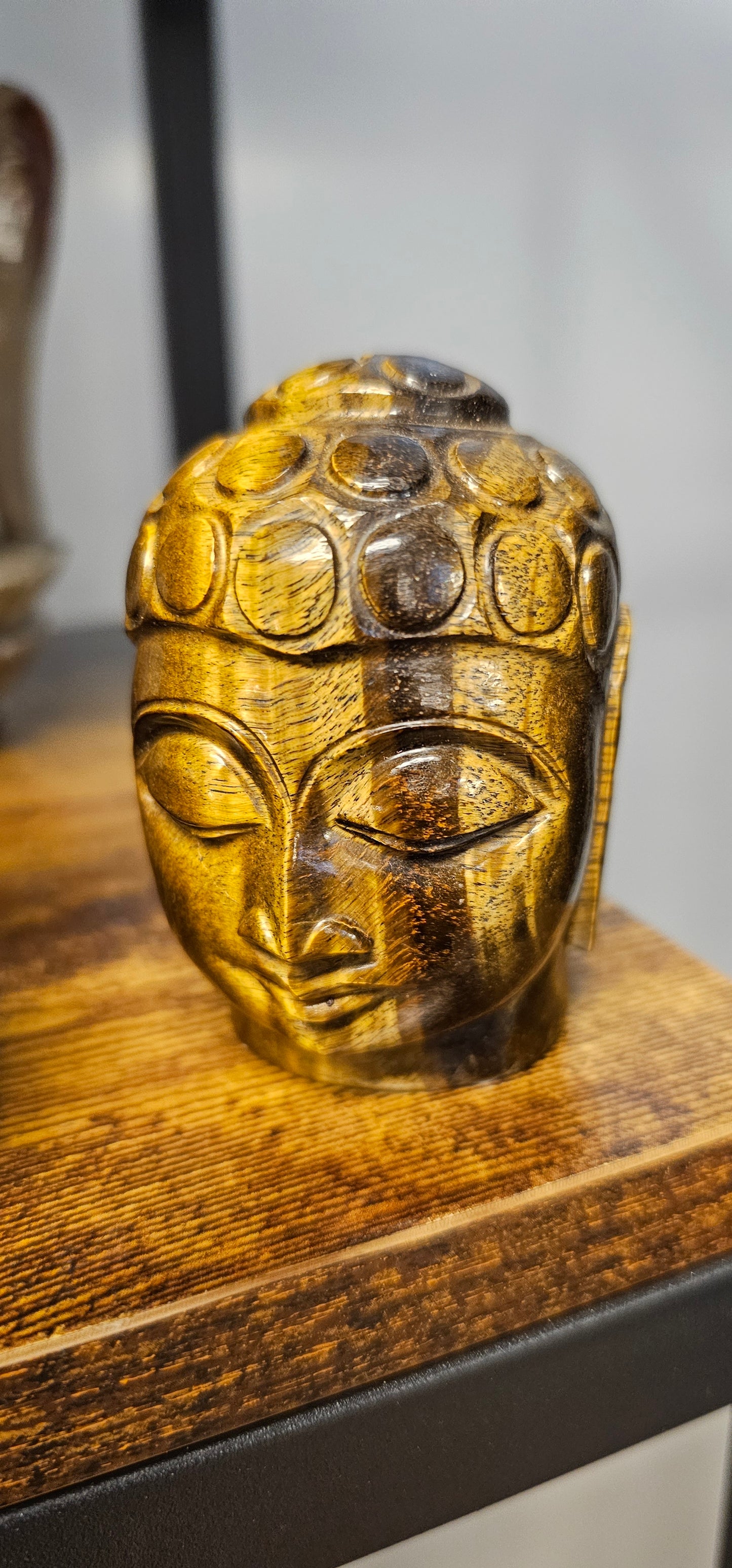 Tigers Eye Buddha Head