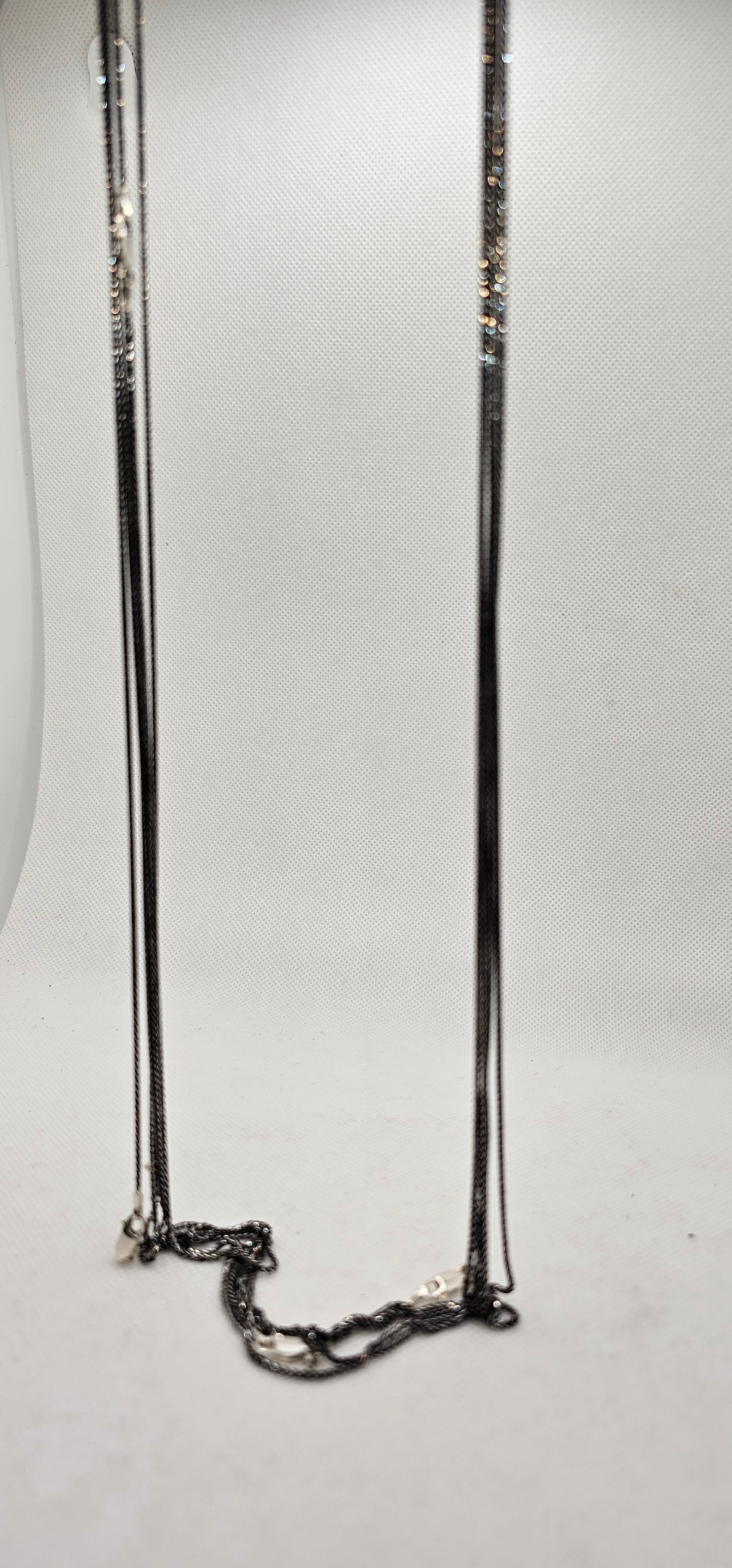 Black & Sterling Silver Chain- 28 Inches