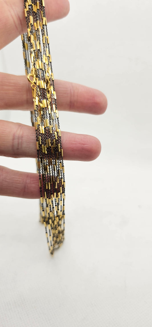 Black & Gold Chain- 16 Inches