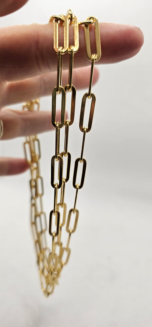 Gold Chain Link Necklace- 16 Inches