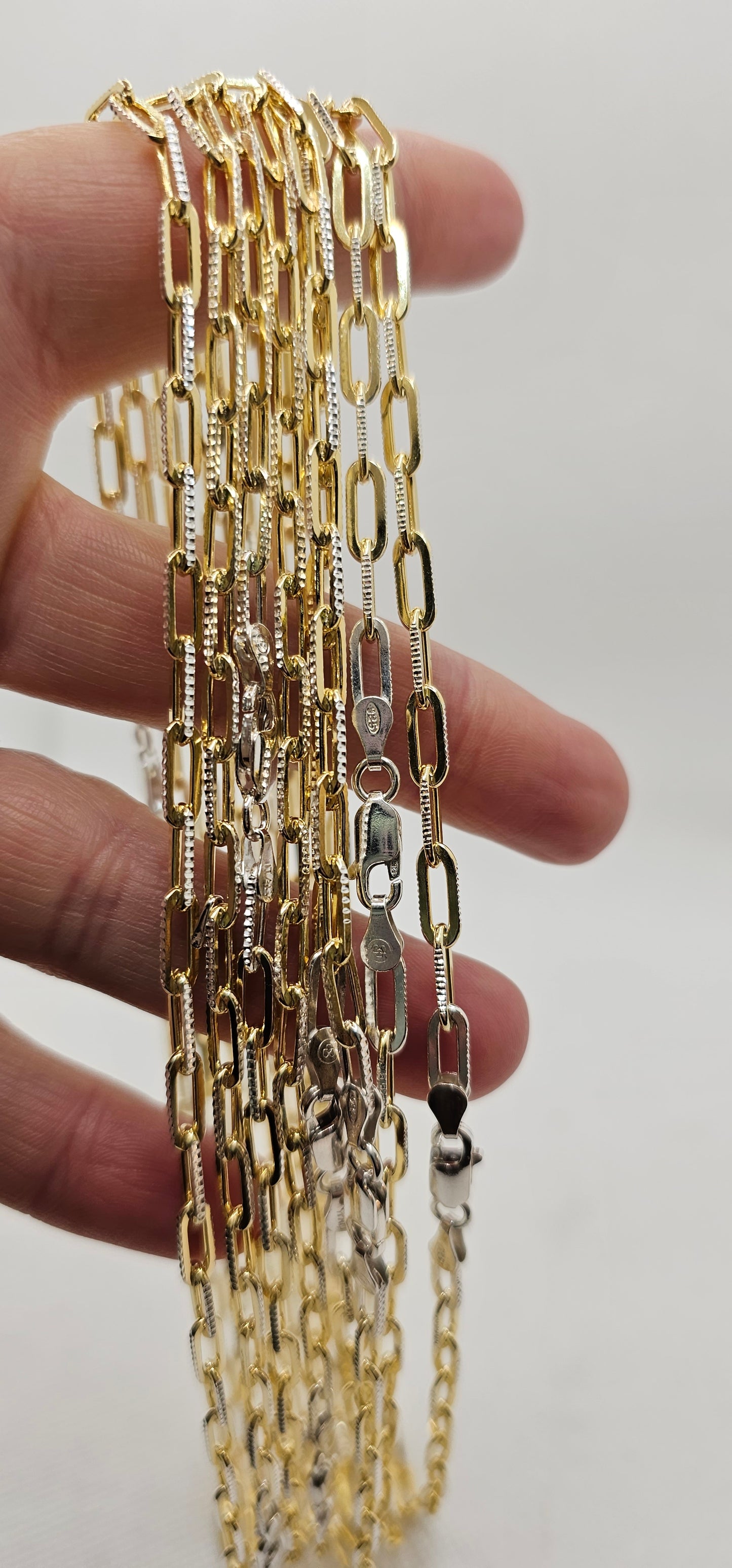 Gold & Silver Chain Link Necklace- 15 Inches