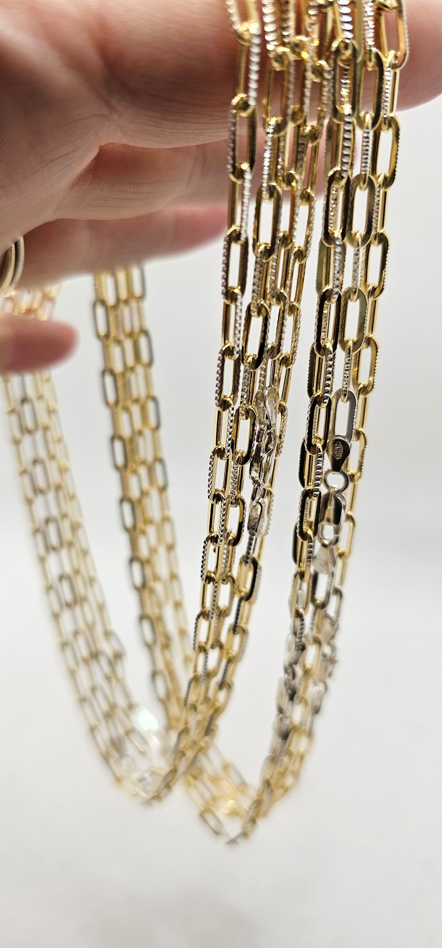 Gold & Silver Chain Link Necklace- 15 Inches