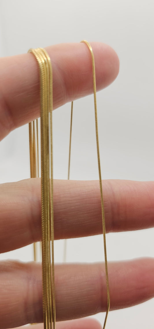 Gold Plain Necklace- 14-15 Inches
