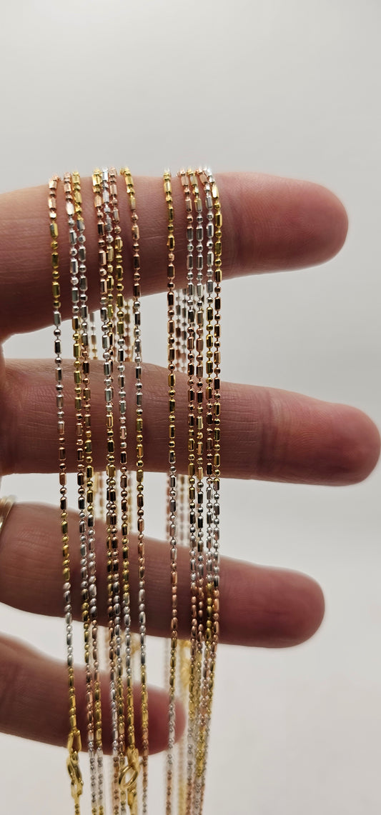 Gold, Silver, Copper Trifecta Necklace- 14 Inches