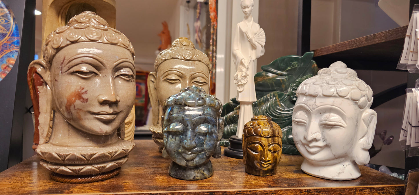 Labradorite Buddha Head