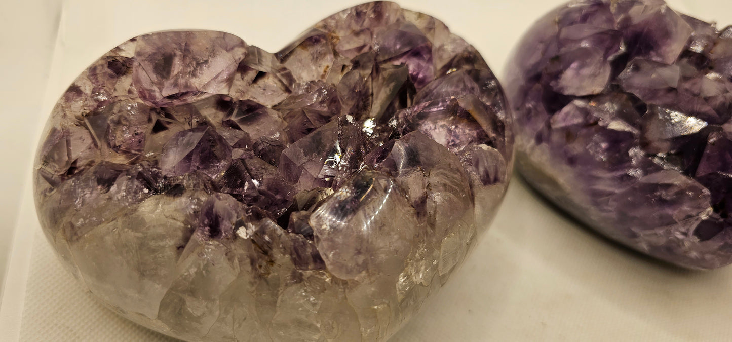 Amethyst Hearts- Druzy Points (Medium)