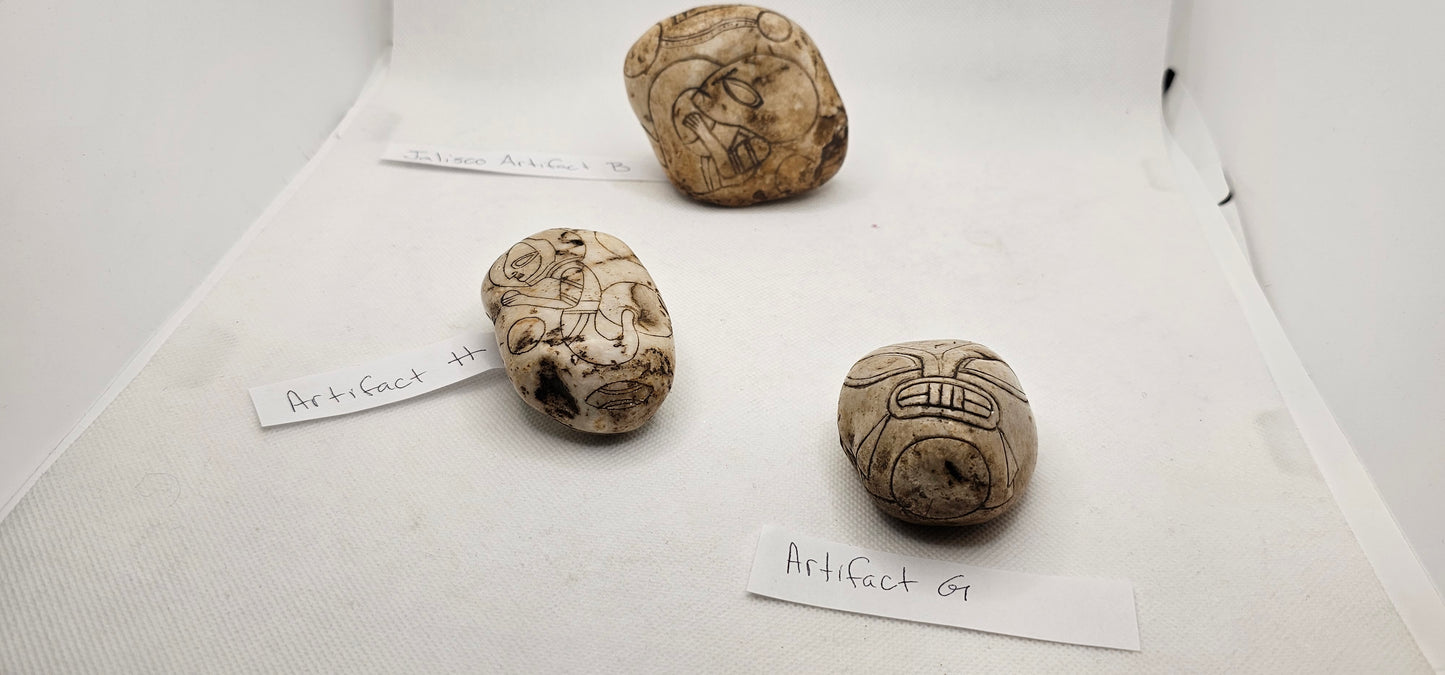 Jalisco Mexico Artifacts- Alien Artifact B, G & H- Palm Sized