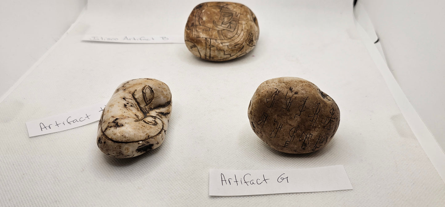 Jalisco Mexico Artifacts- Alien Artifact B, G & H- Palm Sized