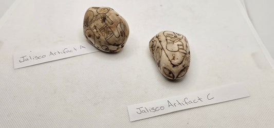 Jalisco Mexico Artifacts- Alien Carvings- Artifacts A & C- E Palm Size