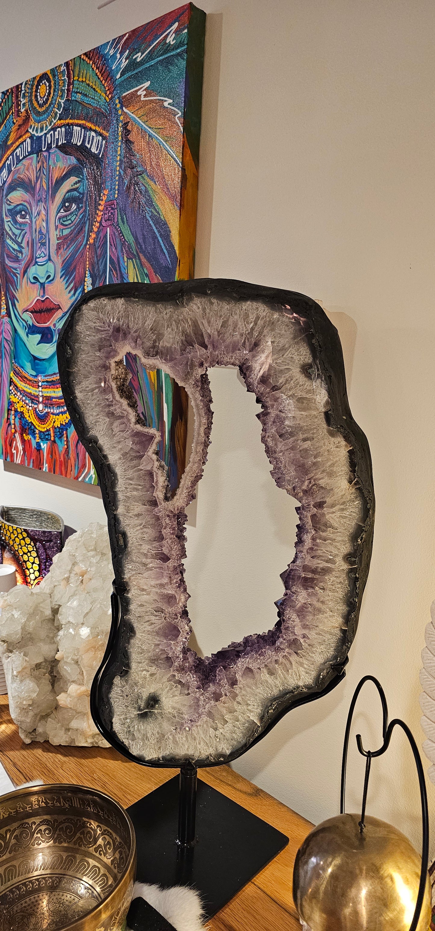 Amethyst on Metal Stand