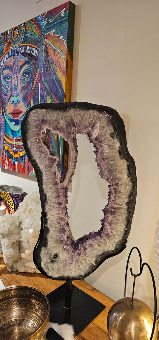 Amethyst on Metal Stand