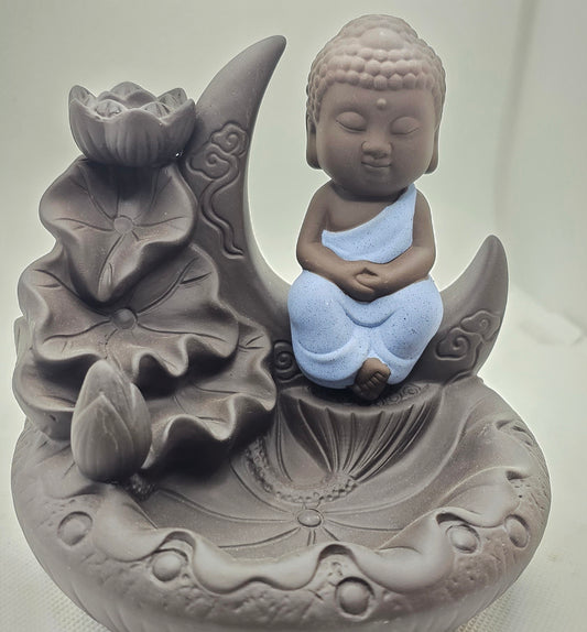 Moon Buddha Ceramic Incense Burner