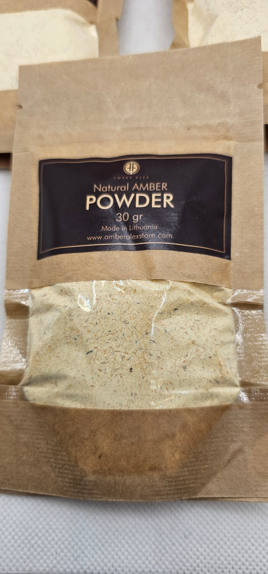 Amber Powder- 30 Gram package- From Lithuania