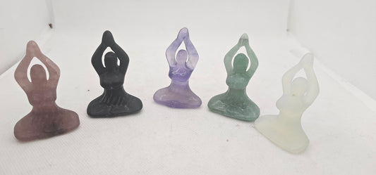 Lotus Pose Stone Yoga Lady Figurine