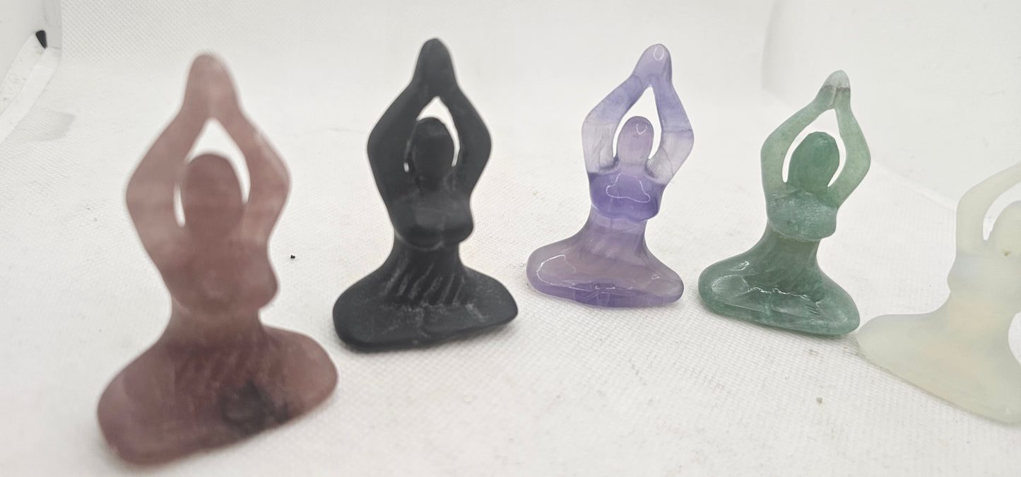 Lotus Pose Stone Yoga Lady Figurine