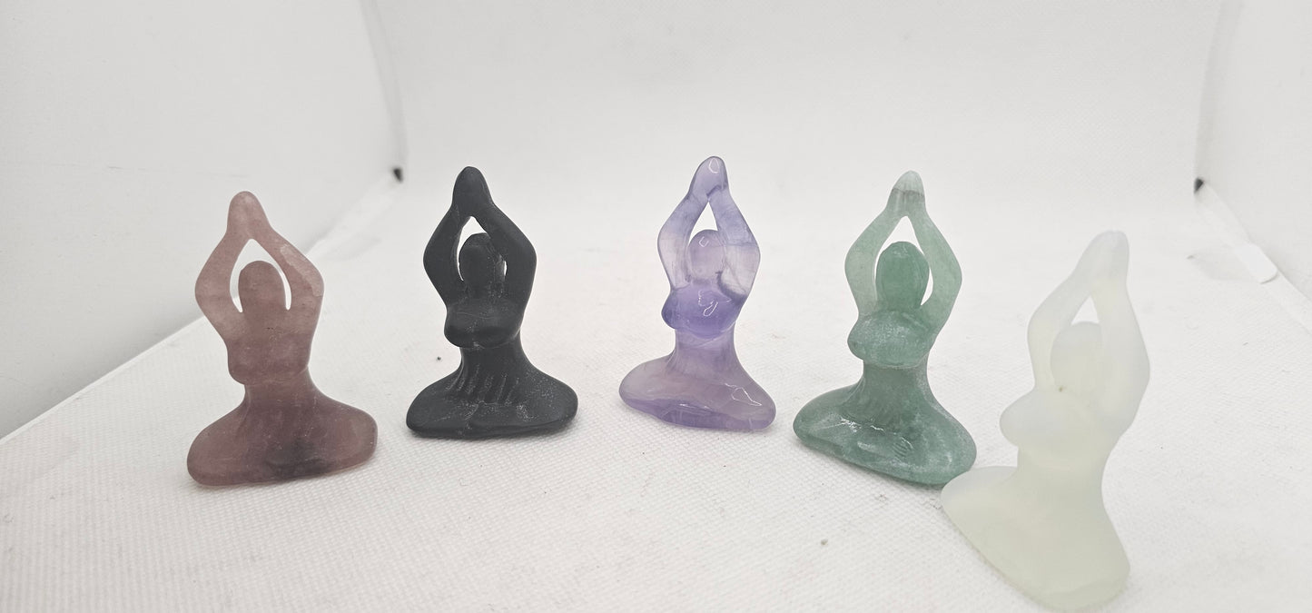 Lotus Pose Stone Yoga Lady Figurine