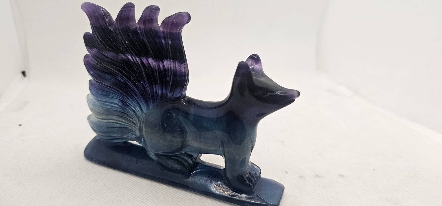 Flourite Fox with Fan Tails
