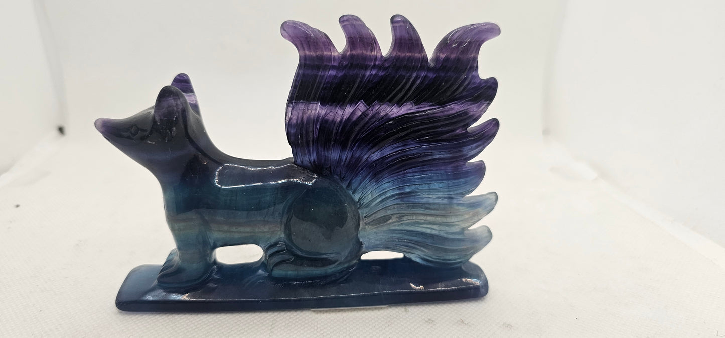 Flourite Fox with Fan Tails
