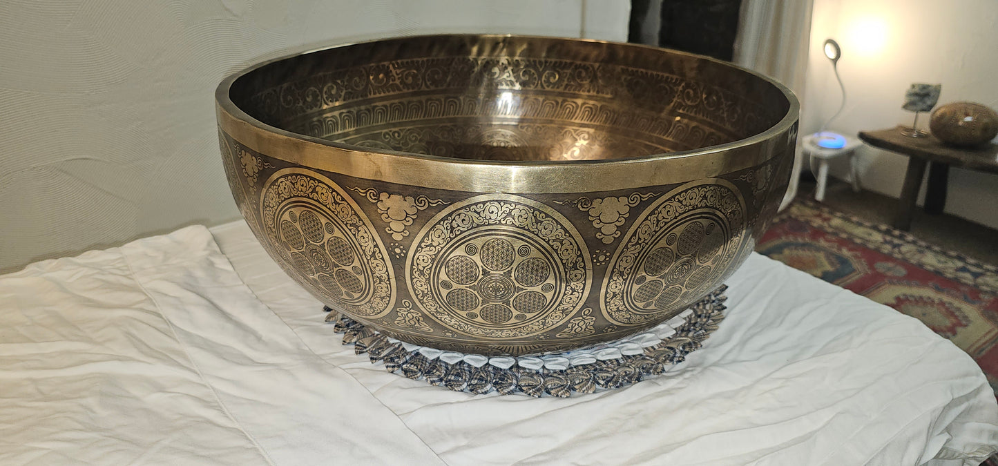 Etched Himalayan Mother Bowl 20"