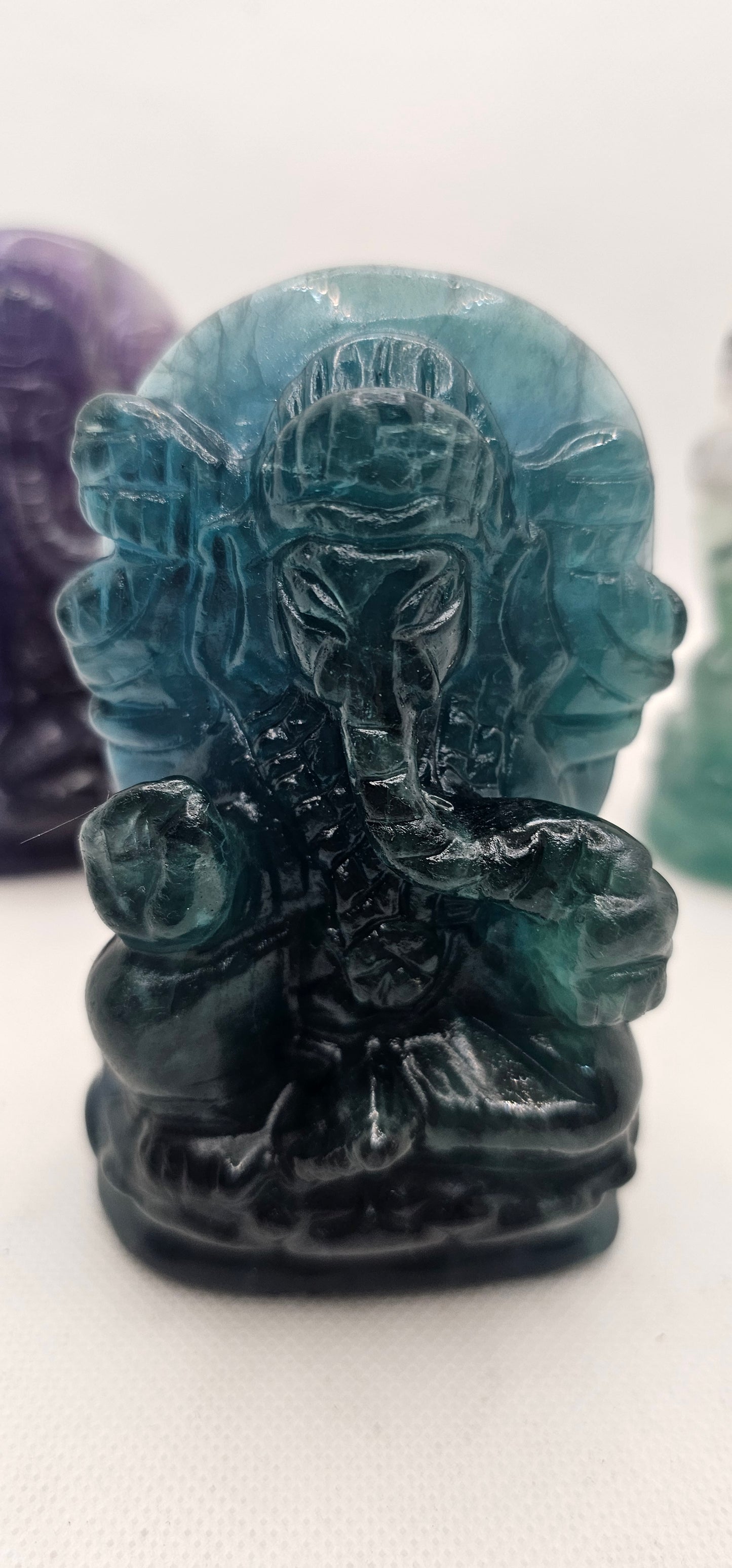 Ganesha Flourite Figurine 4 Inch