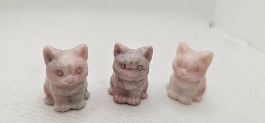 Pink Opal Cat Firgurine 1.5 inch