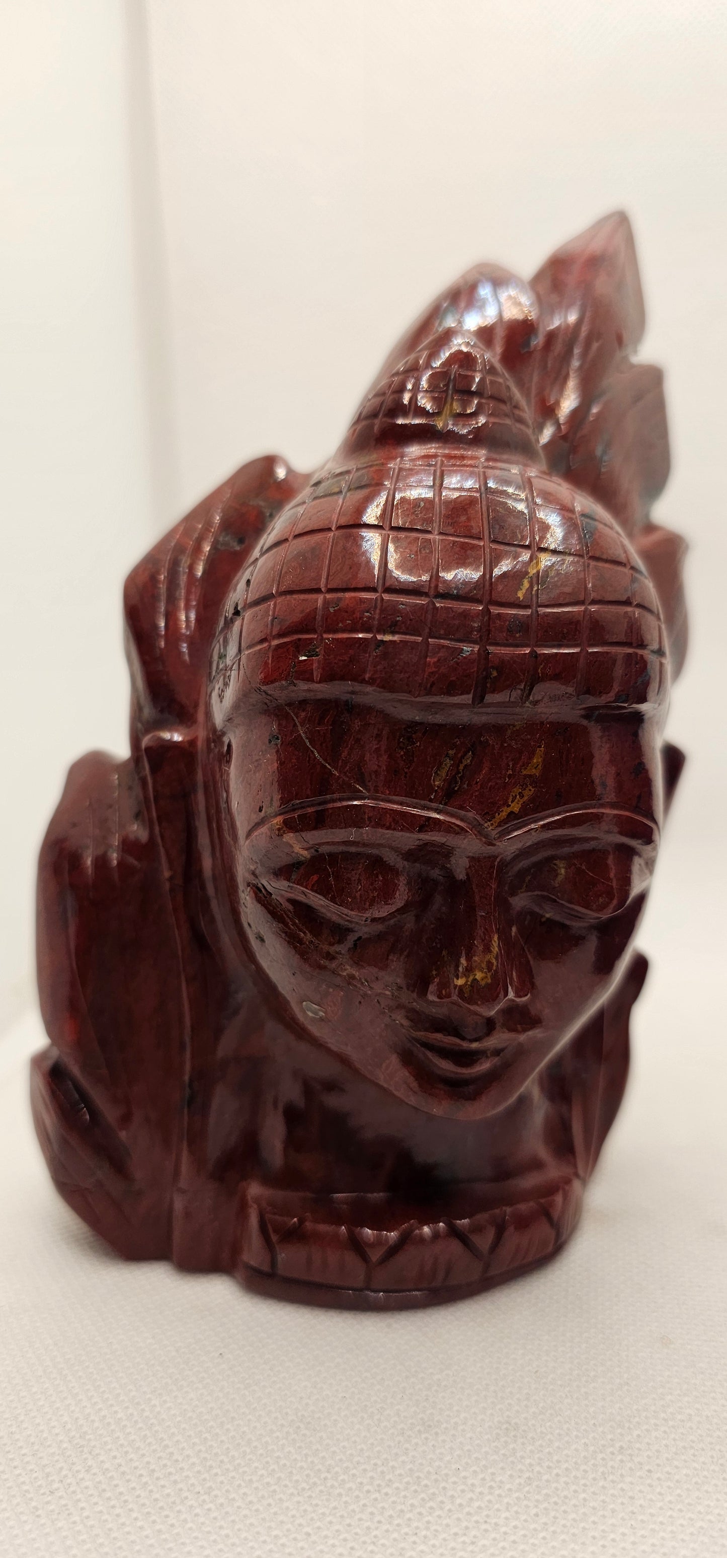 Red Jasper Buddha with Leaf