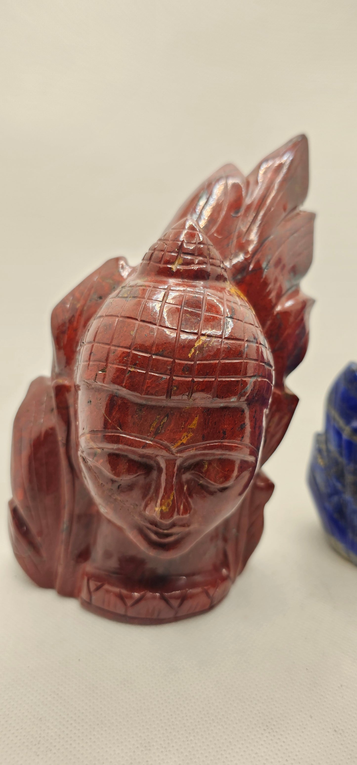 Red Jasper Buddha with Leaf