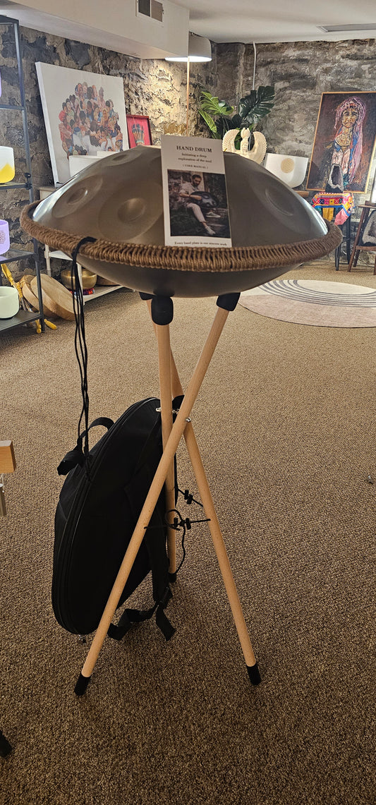 Hand Pan Tall Wood Stand