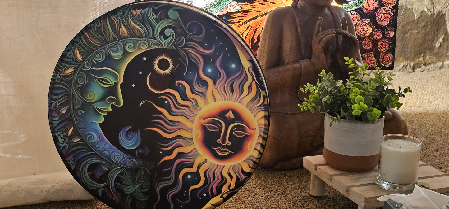 Sun and Moon Rain Drum 18"