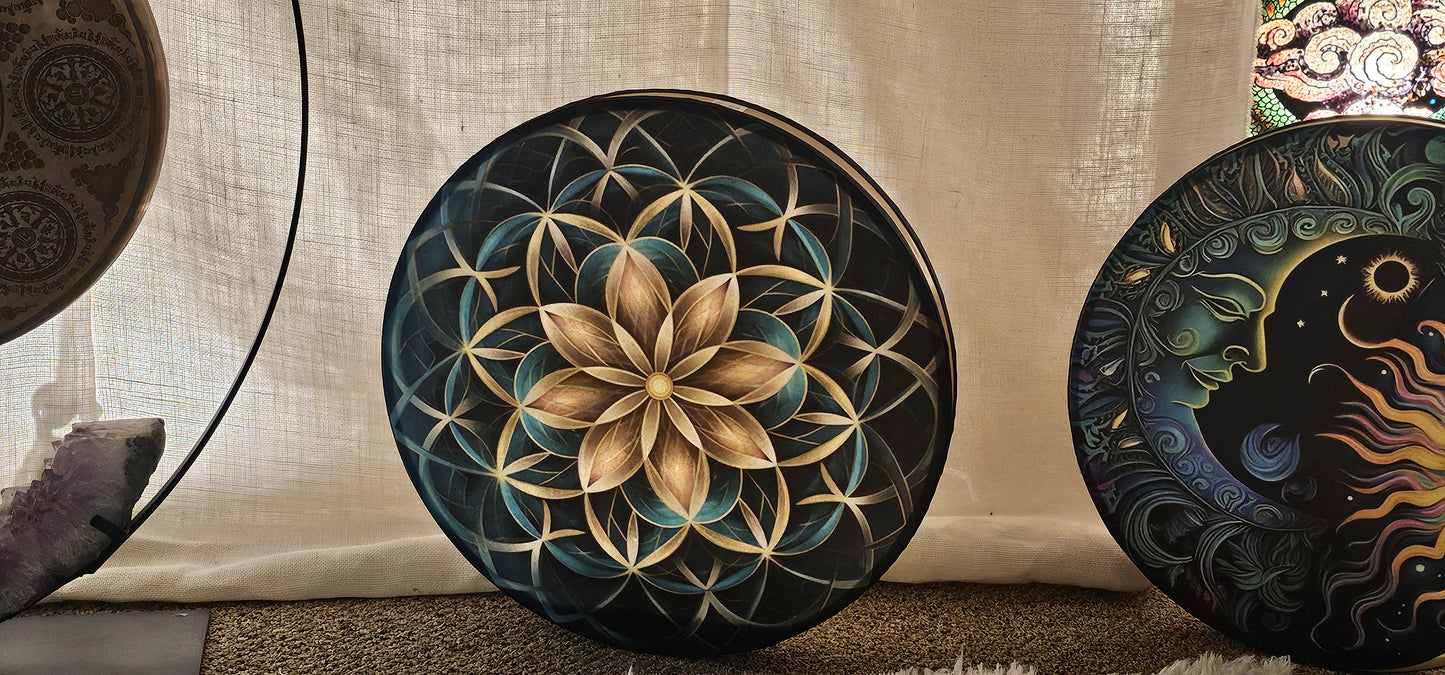 Flower of Life Rain Drum 18"