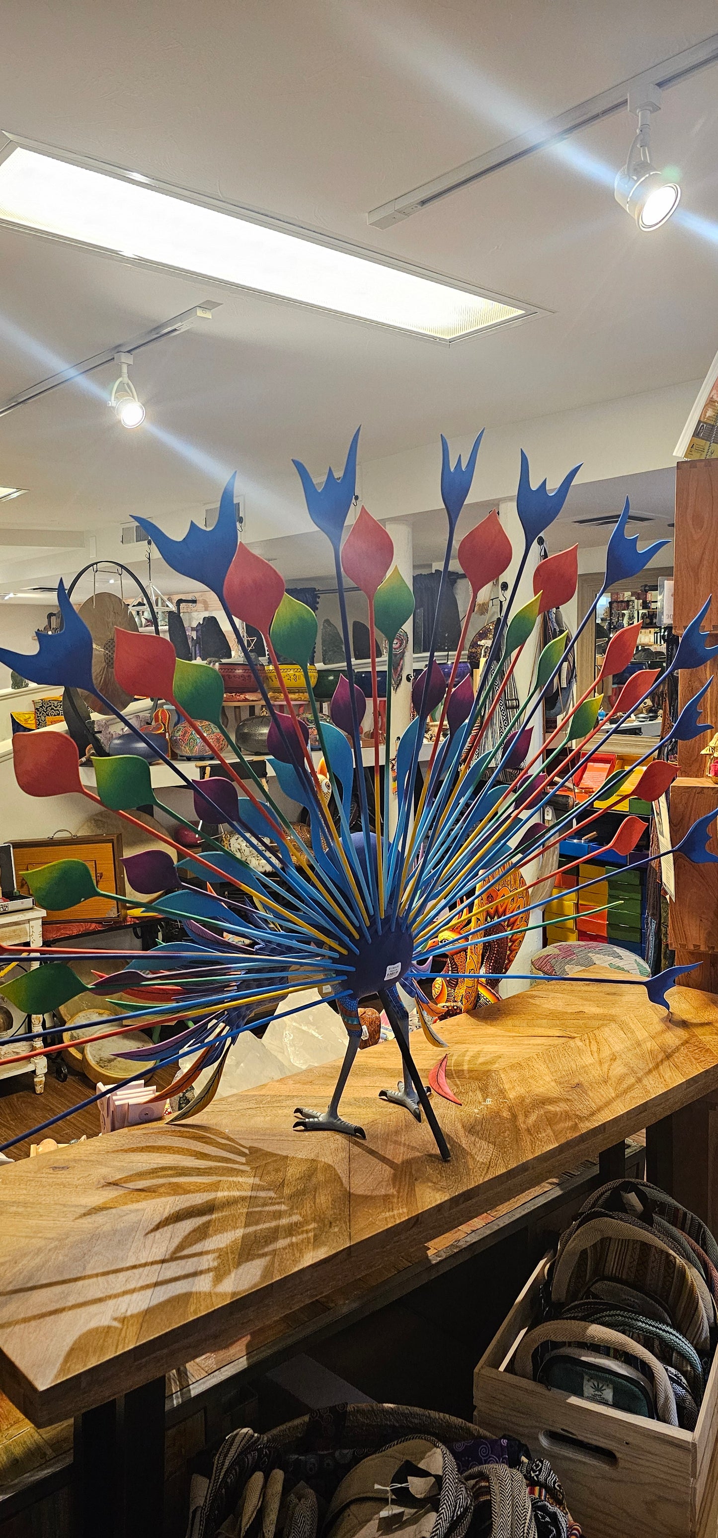 Peacock- Wood Handpainted from Mexico