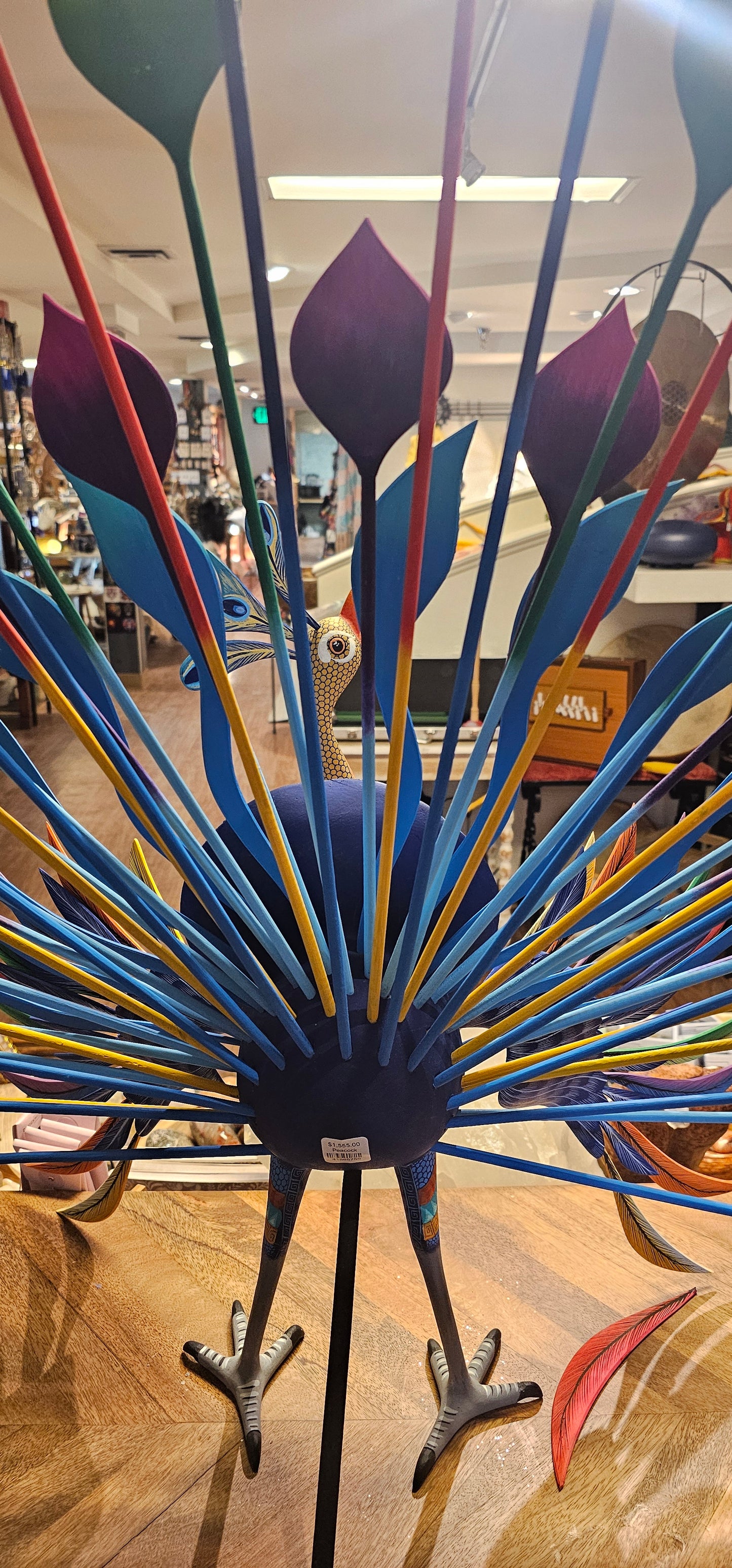 Peacock- Wood Handpainted from Mexico