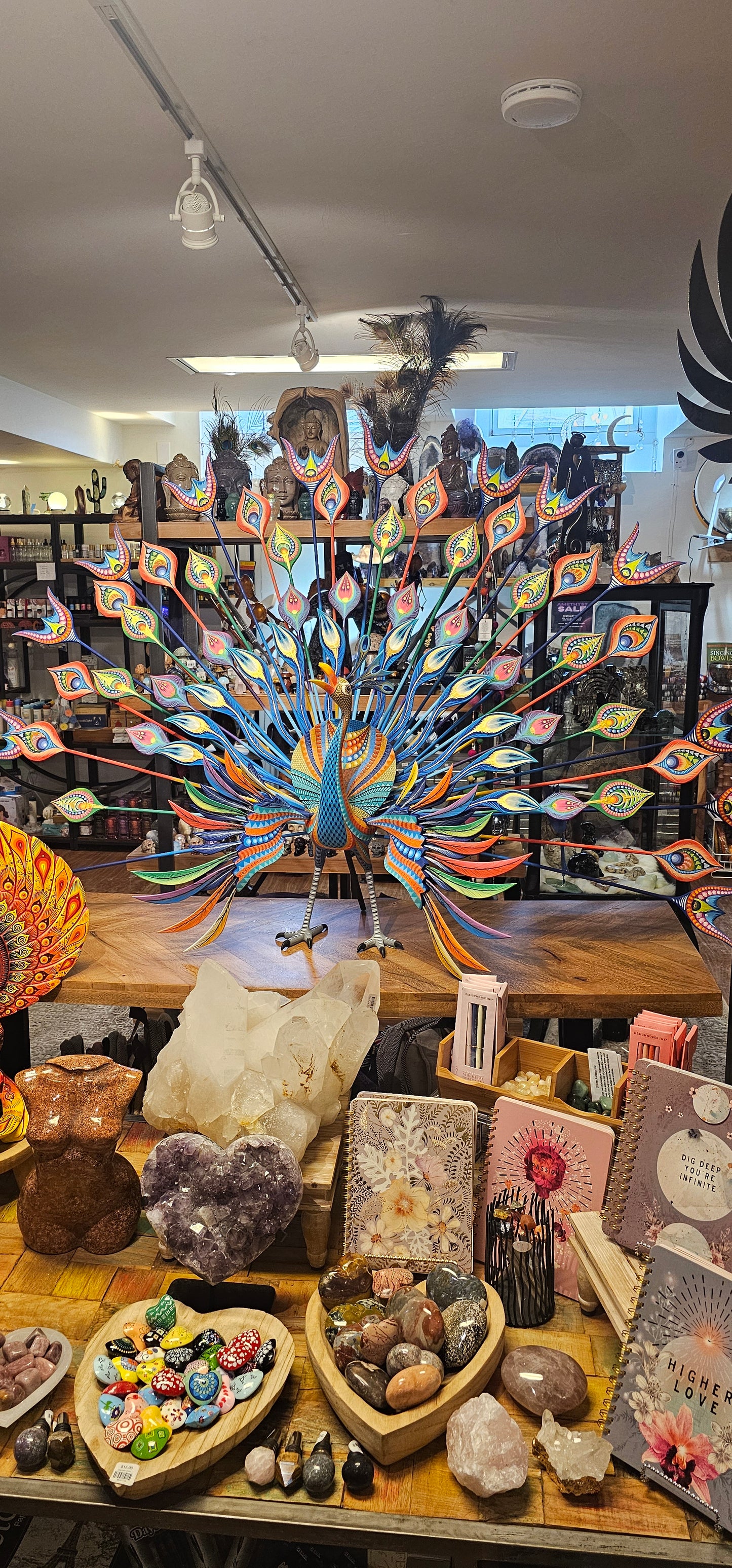 Peacock- Wood Handpainted from Mexico