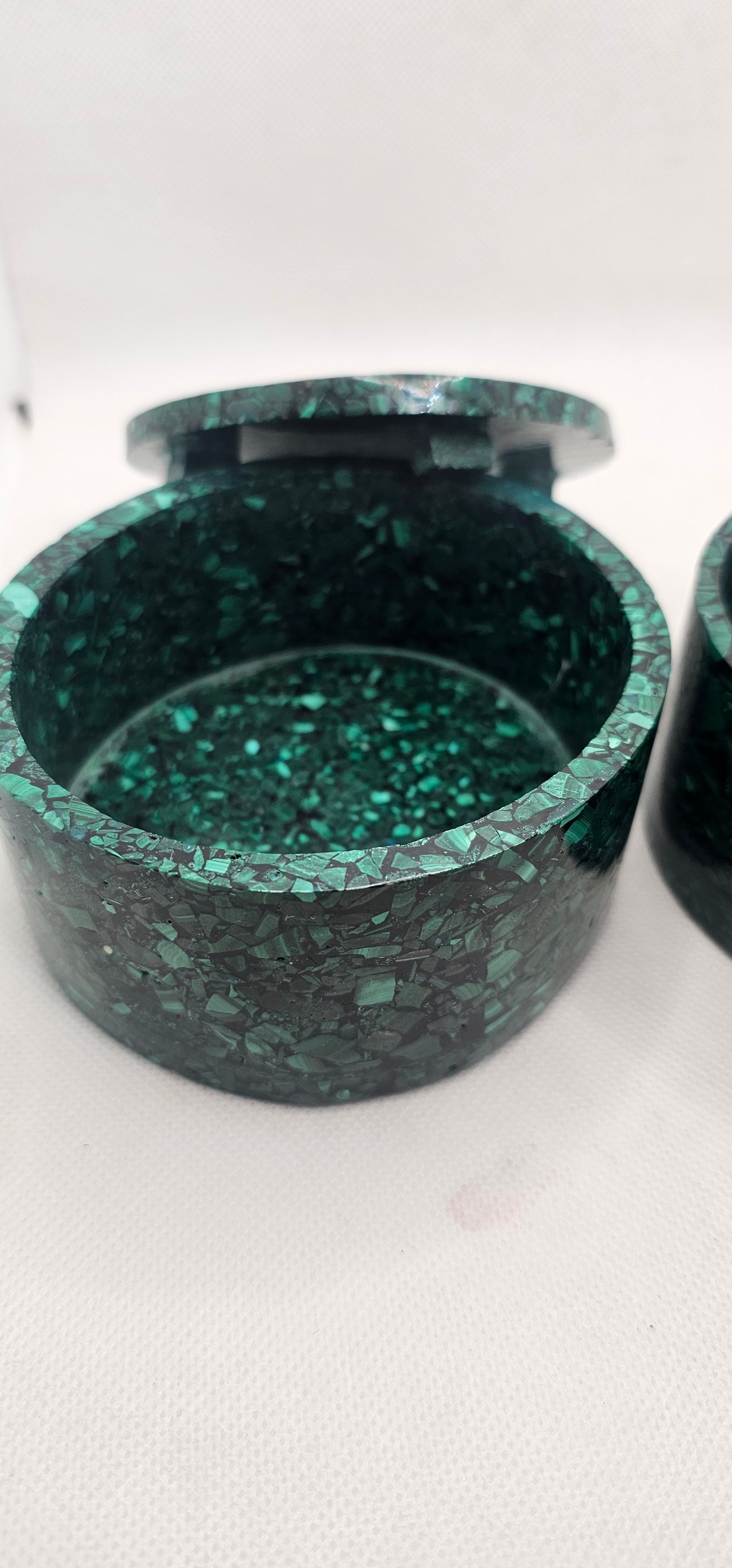 Malachite Round or oval Jewelry Box