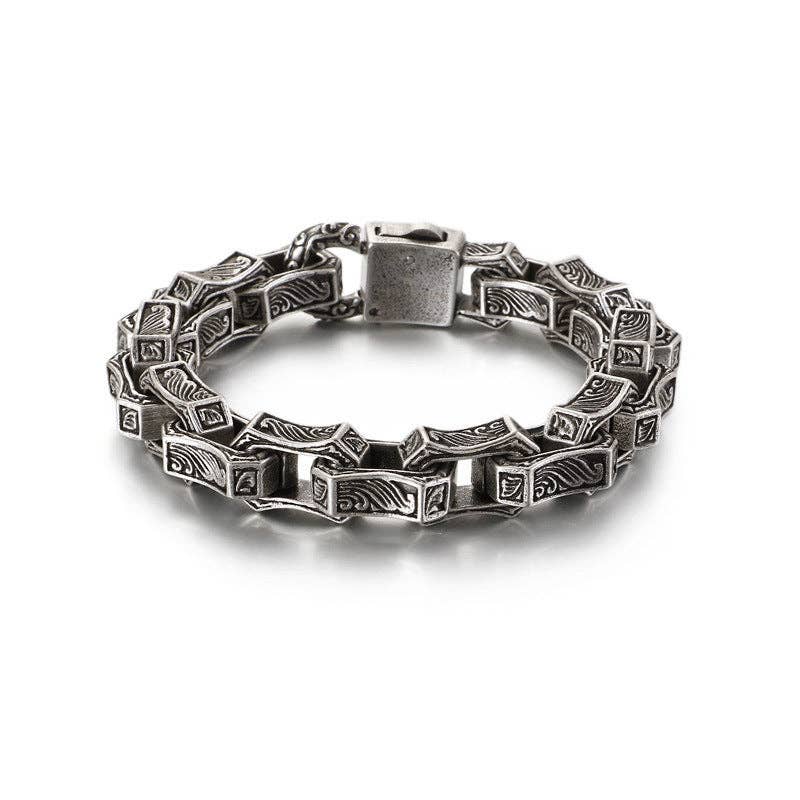 Retro Engraved Pattern Stainless Steel Bracelet -205mm / 8.07 in