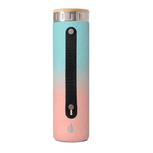Water Bottle Bamboo lid, Internal Strainer Cotton Candy 20oz