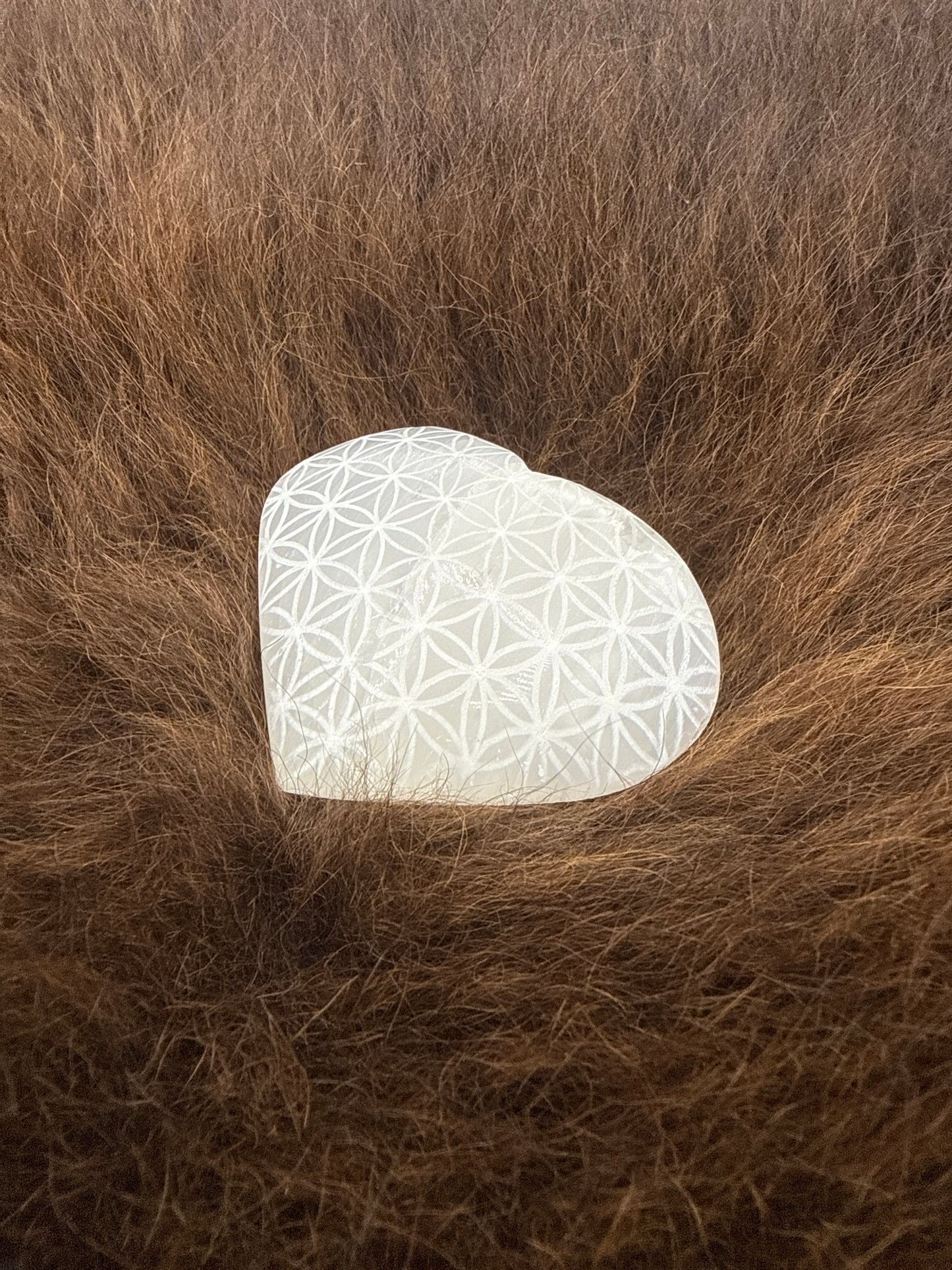 Selenite Heart Flower of Life