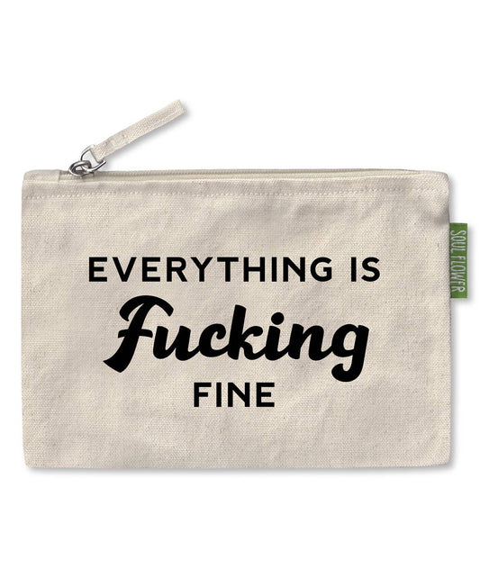 Everything Is Fucking Fine Large Zipper Pouch - Funny Pouch
