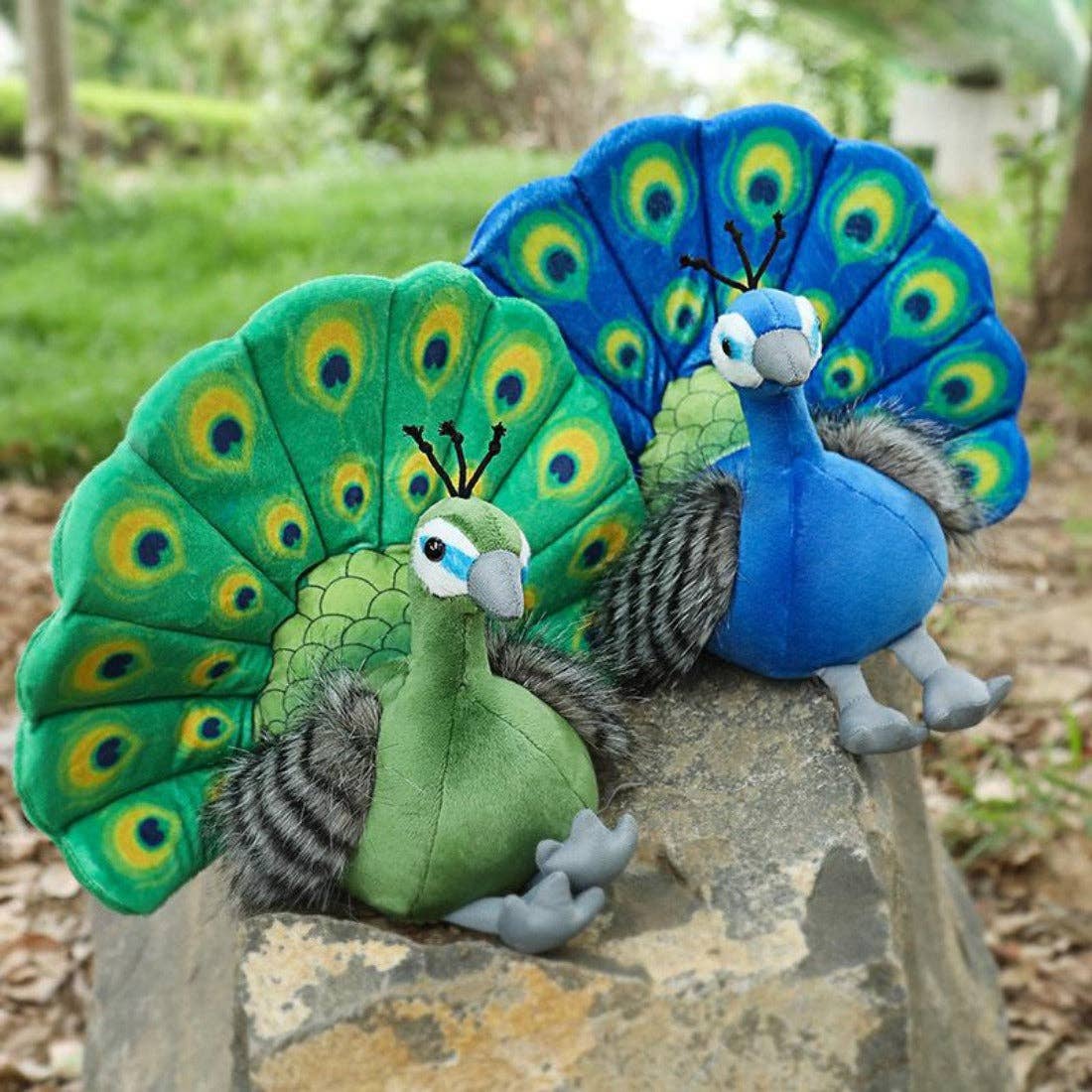 Kawai - Peacock Display Plush Toy: BLUE or GREEN 25*30cm