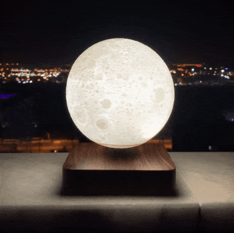 Levitating Moon Lamp: Light Brown