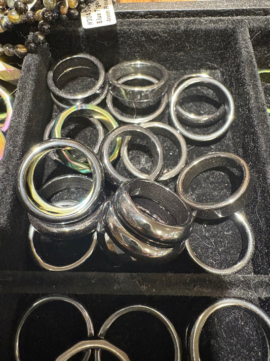 Hematite Ring Non-Magnetic Round Dome