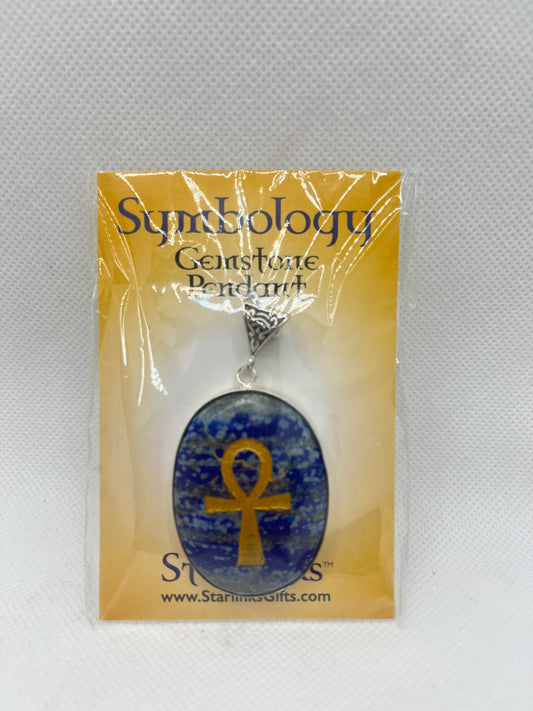 Ankh in Lapis Pendant