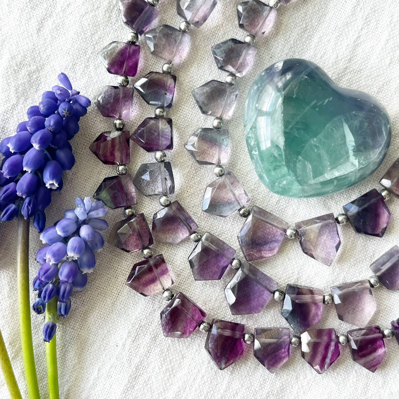 Fluorite Shield Cord Necklace : 16, 18 or 20"