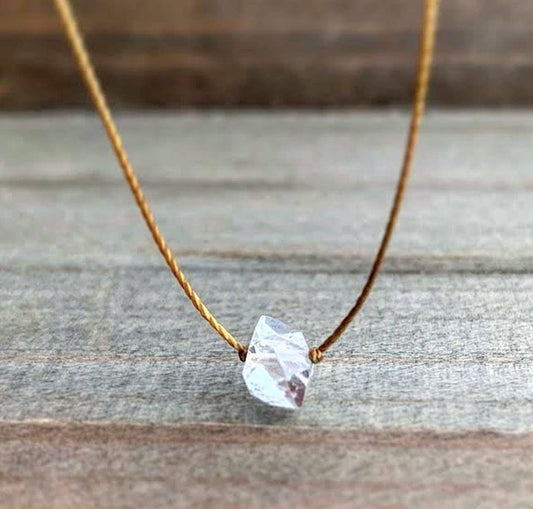 Herkimer Diamond Small Single Crystal Necklace: 16, 18 or 20 inches