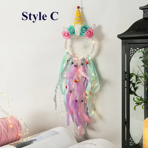 Cute Unicorn Dreamcatcher Wall Art