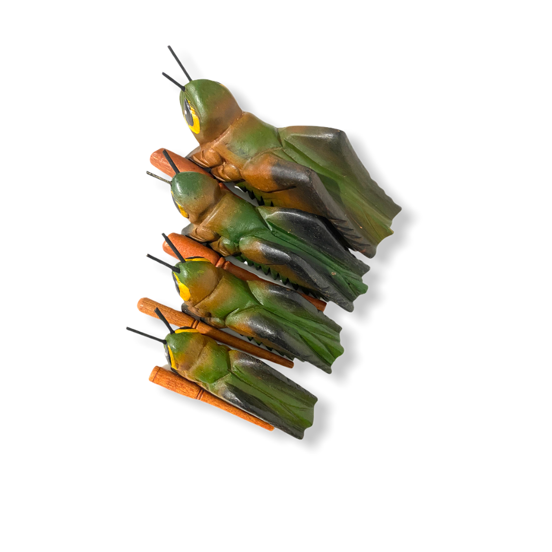 Painted Wooden Musical Cricket Percussion Instrument 5"