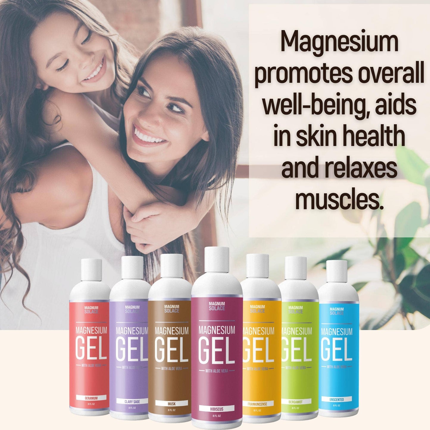 Magnesium Gel with Aloe | Massage Gel for Leg & Muscle Cramp: Unscented 8 OZ